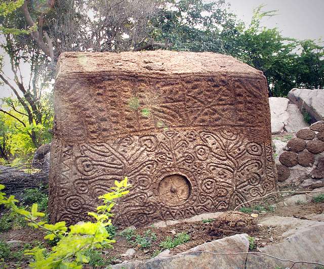 Decorated cow dung hut